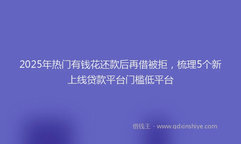 2025年热门有钱花还款后再借被拒，梳理5个新上线贷款平台门槛低平台