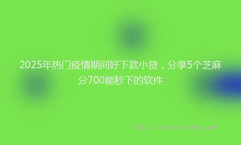 2025年热门疫情期间好下款小贷，分享5个芝麻分700能秒下的软件