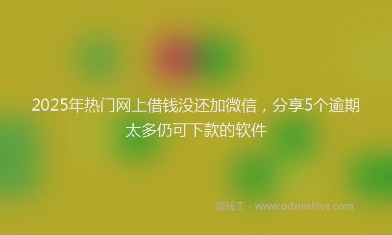 2025年热门网上借钱没还加微信，分享5个逾期太多仍可下款的软件