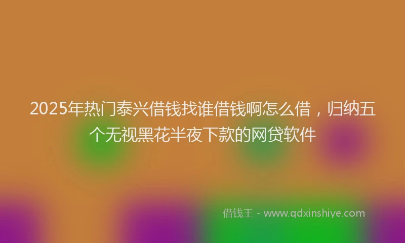 2025年热门泰兴借钱找谁借钱啊怎么借，归纳五个无视黑花半夜下款的网贷软件