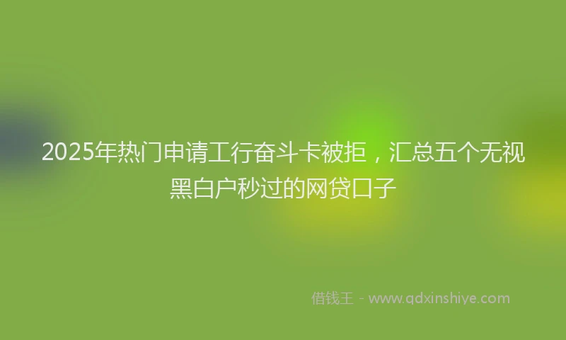 2025年热门申请工行奋斗卡被拒，汇总五个无视黑白户秒过的网贷口子