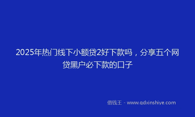 2025年热门线下小额贷2好下款吗，分享五个网贷黑户必下款的口子