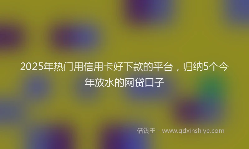 2025年热门用信用卡好下款的平台，归纳5个今年放水的网贷口子