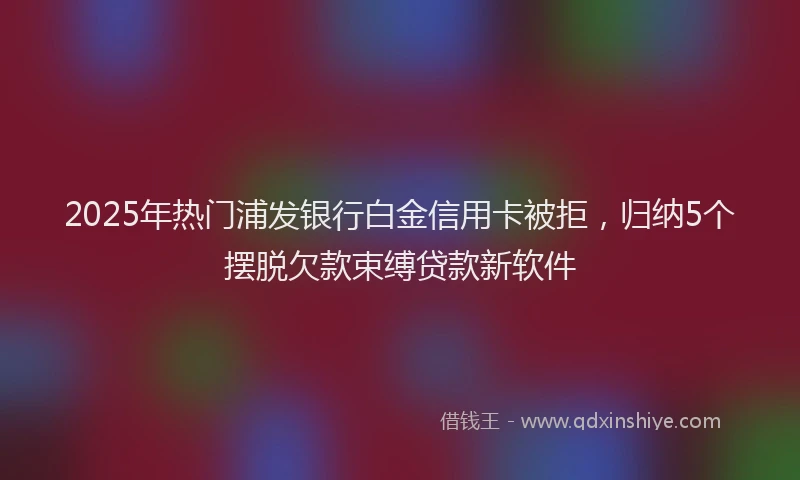 2025年热门浦发银行白金信用卡被拒，归纳5个摆脱欠款束缚贷款新软件