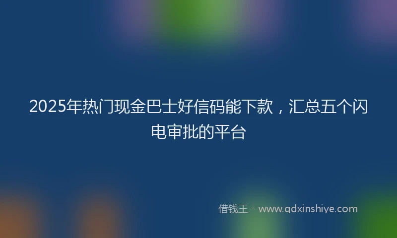 2025年热门现金巴士好信码能下款，汇总五个闪电审批的平台