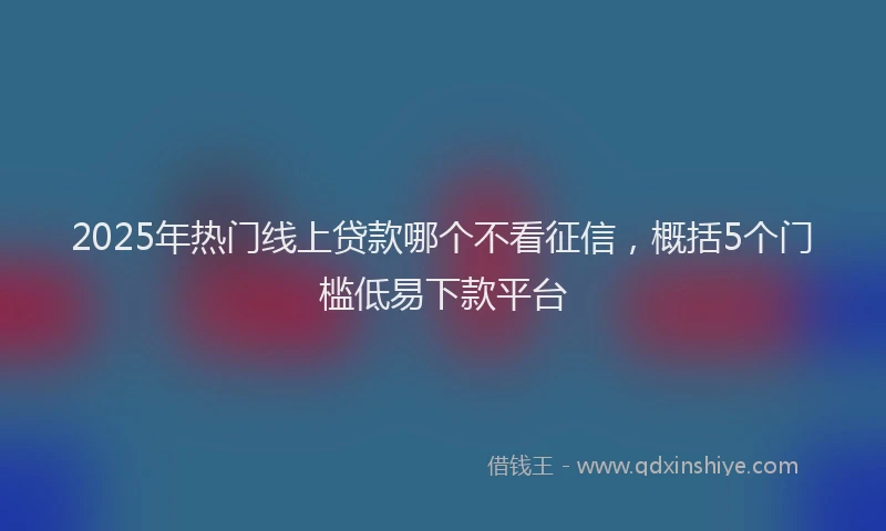 2025年热门线上贷款哪个不看征信，概括5个门槛低易下款平台