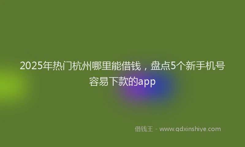 2025年热门杭州哪里能借钱，盘点5个新手机号容易下款的app