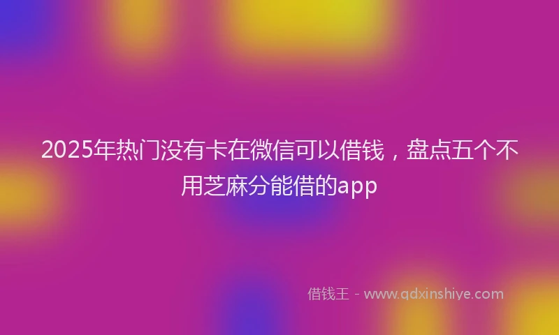 2025年热门没有卡在微信可以借钱，盘点五个不用芝麻分能借的app