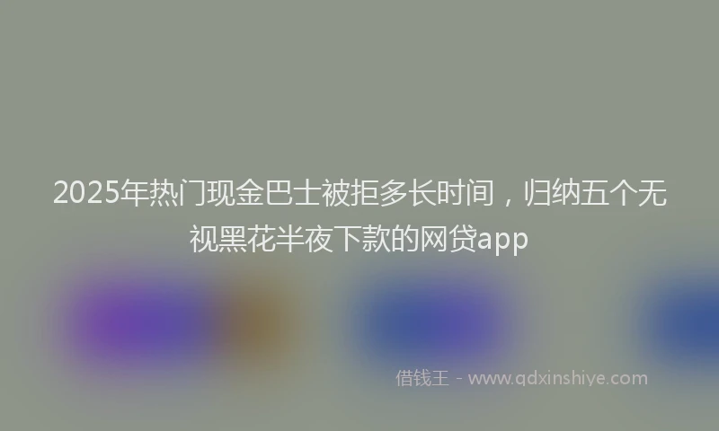 2025年热门现金巴士被拒多长时间，归纳五个无视黑花半夜下款的网贷app