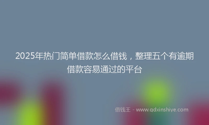 2025年热门简单借款怎么借钱，整理五个有逾期借款容易通过的平台