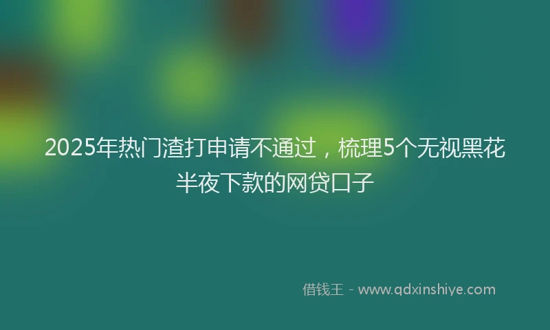 2025年热门渣打申请不通过，梳理5个无视黑花半夜下款的网贷口子