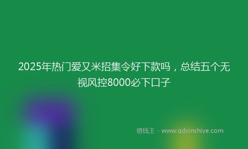 2025年热门爱又米招集令好下款吗，总结五个无视风控8000必下口子