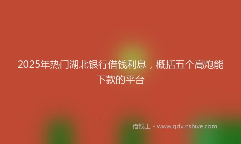 2025年热门湖北银行借钱利息，概括五个高炮能下款的平台