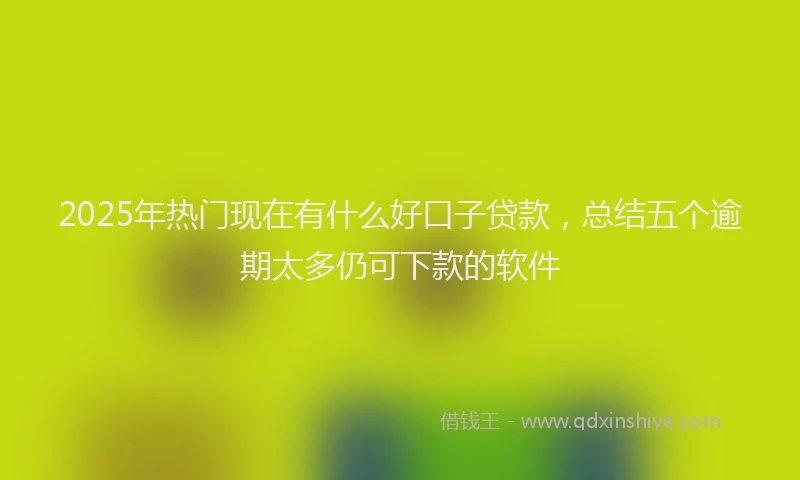 2025年热门现在有什么好口子贷款，总结五个逾期太多仍可下款的软件