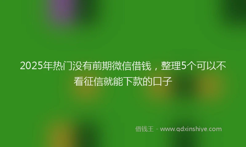 2025年热门没有前期微信借钱，整理5个可以不看征信就能下款的口子
