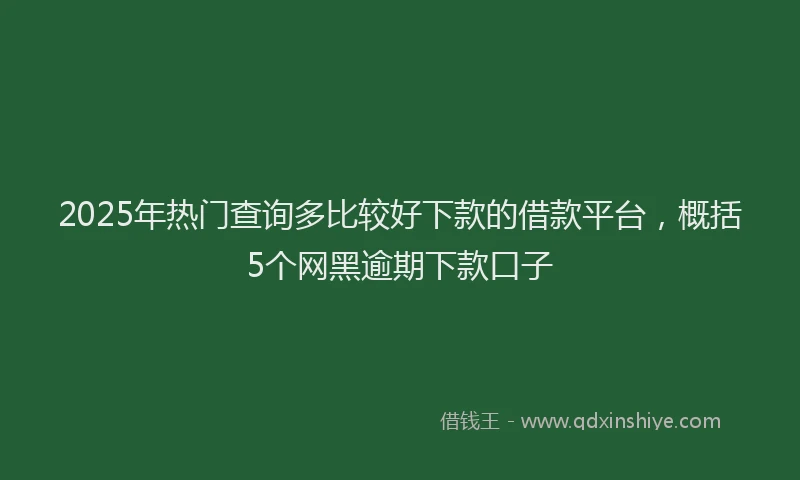 2025年热门查询多比较好下款的借款平台，概括5个网黑逾期下款口子