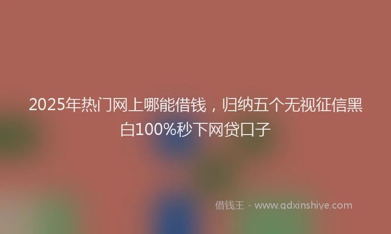 2025年热门网上哪能借钱，归纳五个无视征信黑白100%秒下网贷口子