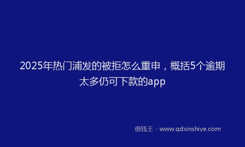 2025年热门浦发的被拒怎么重申，概括5个逾期太多仍可下款的app