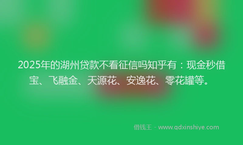 2025年的湖州贷款不看征信吗知乎有：现金秒借宝、飞融金、天源花、安逸花、零花罐等。