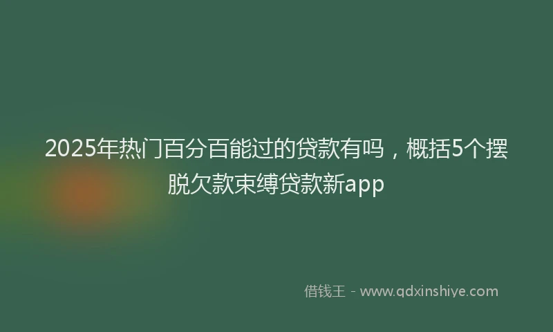 2025年热门百分百能过的贷款有吗，概括5个摆脱欠款束缚贷款新app