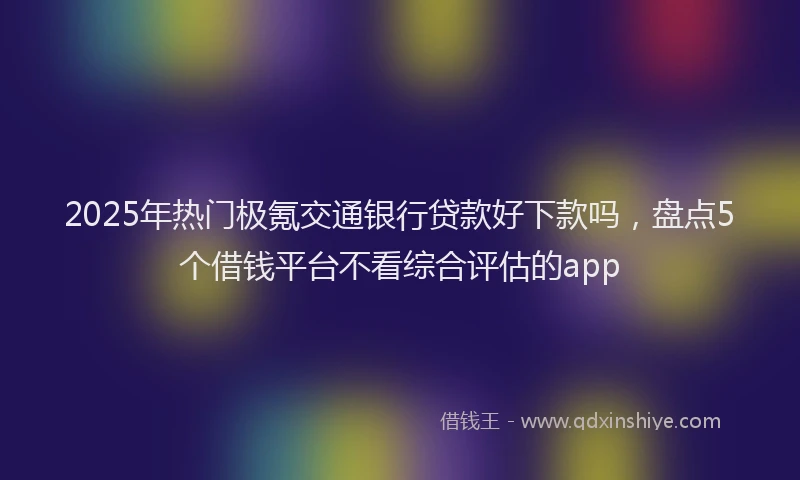 2025年热门极氪交通银行贷款好下款吗，盘点5个借钱平台不看综合评估的app
