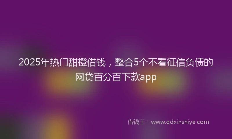 2025年热门甜橙借钱，整合5个不看征信负债的网贷百分百下款app