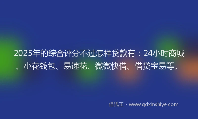 2025年的综合评分不过怎样贷款有：24小时商城、小花钱包、易速花、微微快借、借贷宝易等。