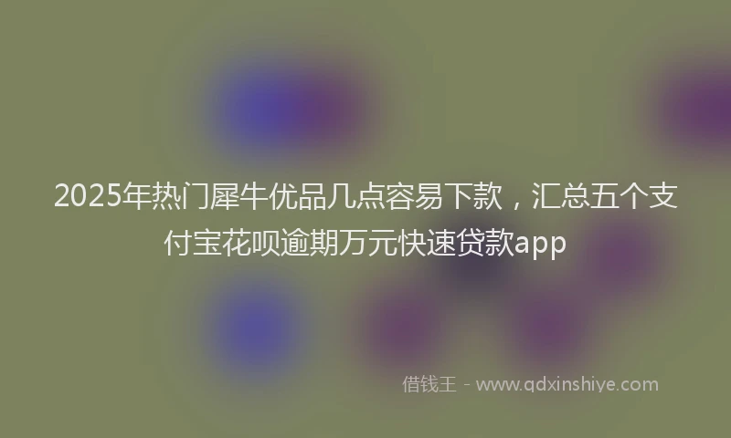 2025年热门犀牛优品几点容易下款，汇总五个支付宝花呗逾期万元快速贷款app