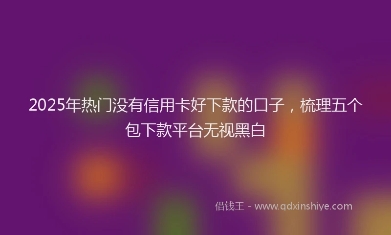 2025年热门没有信用卡好下款的口子，梳理五个包下款平台无视黑白