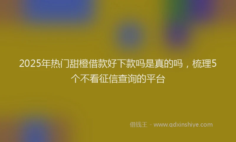 2025年热门甜橙借款好下款吗是真的吗，梳理5个不看征信查询的平台