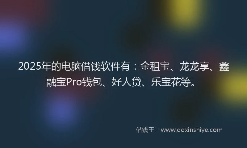 2025年的电脑借钱软件有：金租宝、龙龙享、鑫融宝Pro钱包、好人贷、乐宝花等。