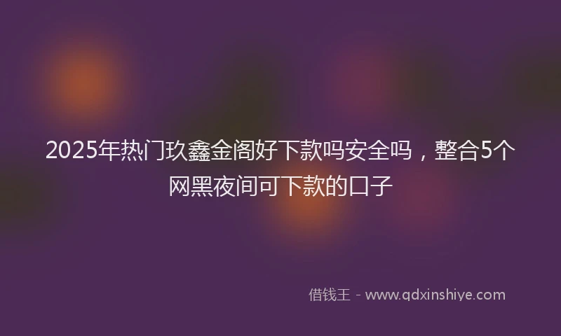 2025年热门玖鑫金阁好下款吗安全吗，整合5个网黑夜间可下款的口子