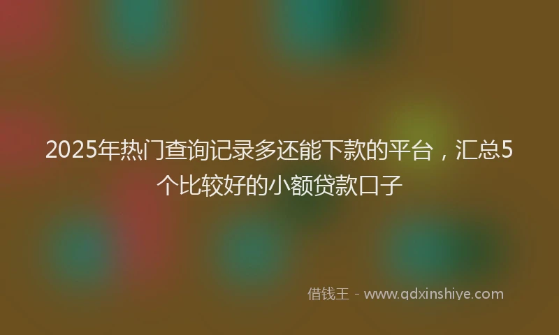 2025年热门查询记录多还能下款的平台，汇总5个比较好的小额贷款口子