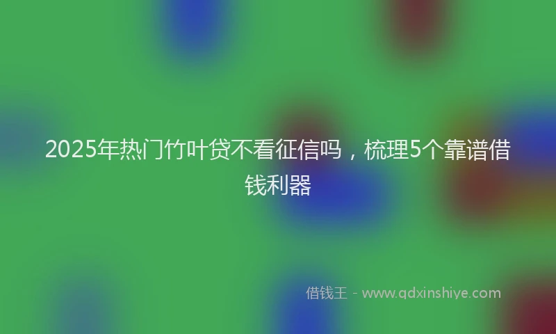 2025年热门竹叶贷不看征信吗，梳理5个靠谱借钱利器
