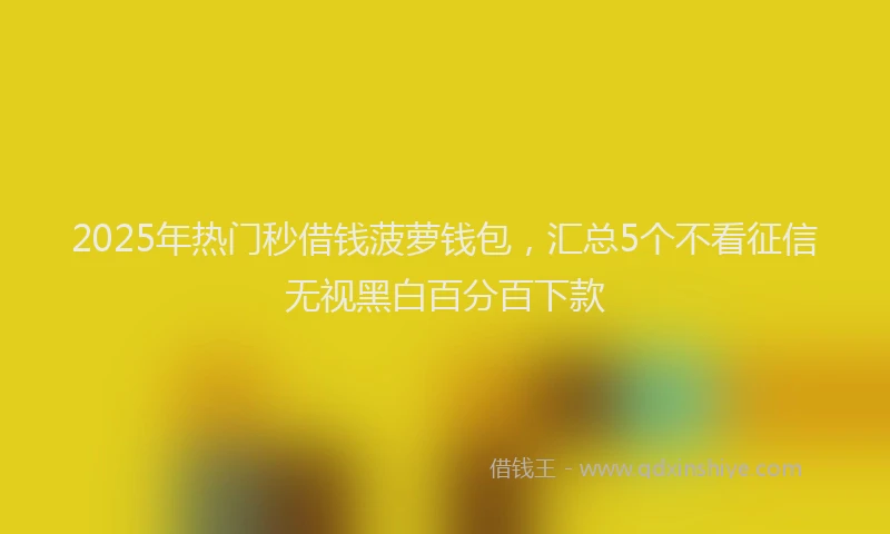 2025年热门秒借钱菠萝钱包，汇总5个不看征信无视黑白百分百下款