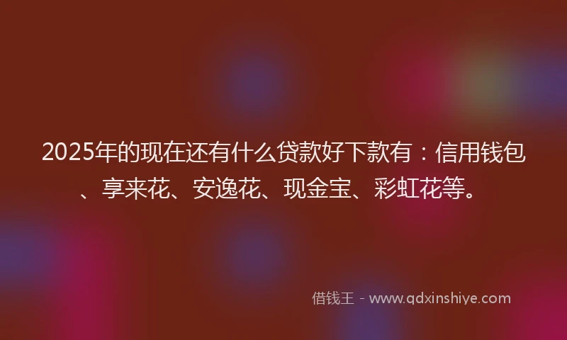 2025年的现在还有什么贷款好下款有：信用钱包、享来花、安逸花、现金宝、彩虹花等。