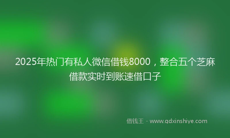 2025年热门有私人微信借钱8000，整合五个芝麻借款实时到账速借口子