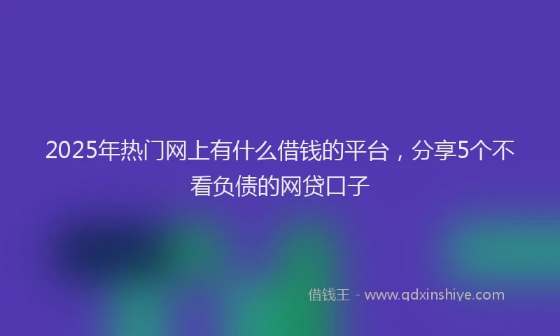2025年热门网上有什么借钱的平台，分享5个不看负债的网贷口子