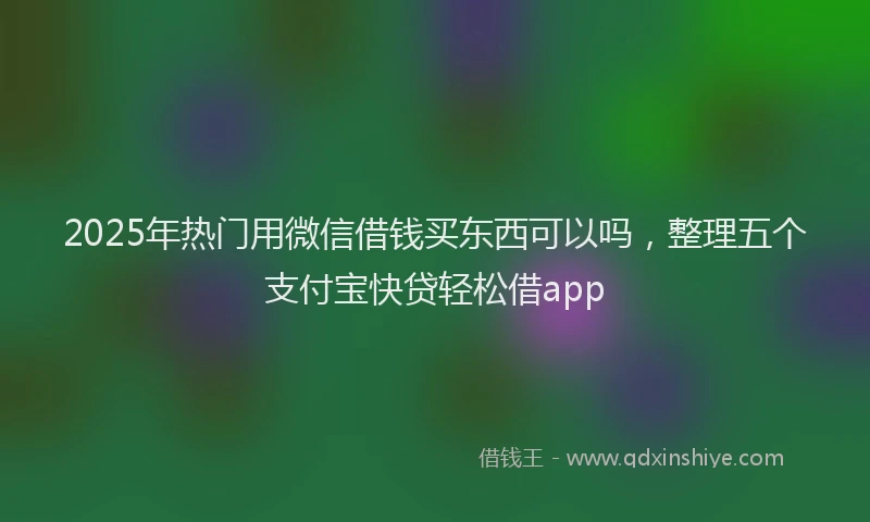 2025年热门用微信借钱买东西可以吗，整理五个支付宝快贷轻松借app