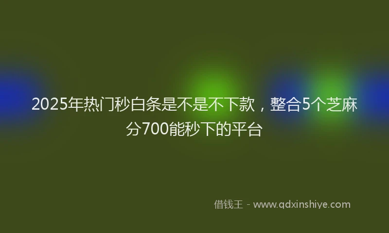 2025年热门秒白条是不是不下款，整合5个芝麻分700能秒下的平台