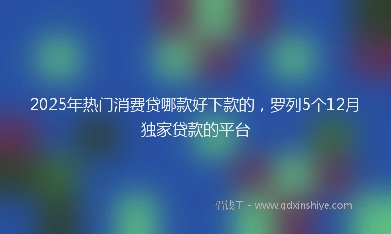 2025年热门消费贷哪款好下款的，罗列5个12月独家贷款的平台