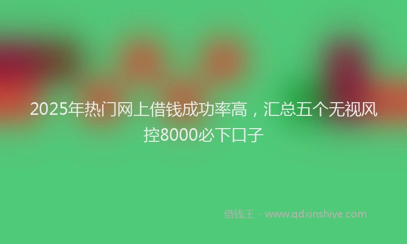 2025年热门网上借钱成功率高，汇总五个无视风控8000必下口子