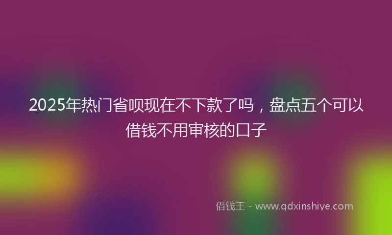 2025年热门省呗现在不下款了吗，盘点五个可以借钱不用审核的口子