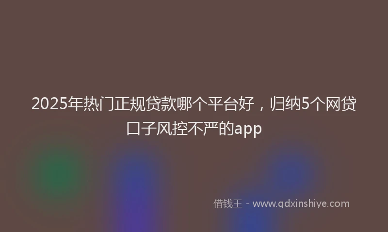 2025年热门正规贷款哪个平台好，归纳5个网贷口子风控不严的app