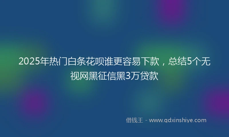 2025年热门白条花呗谁更容易下款，总结5个无视网黑征信黑3万贷款