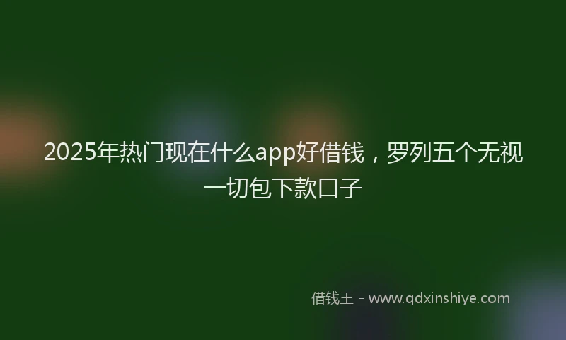 2025年热门现在什么app好借钱，罗列五个无视一切包下款口子