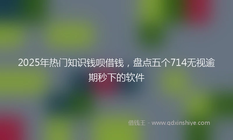 2025年热门知识钱呗借钱，盘点五个714无视逾期秒下的软件