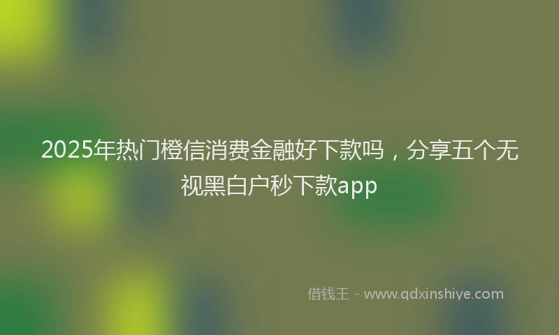 2025年热门橙信消费金融好下款吗，分享五个无视黑白户秒下款app