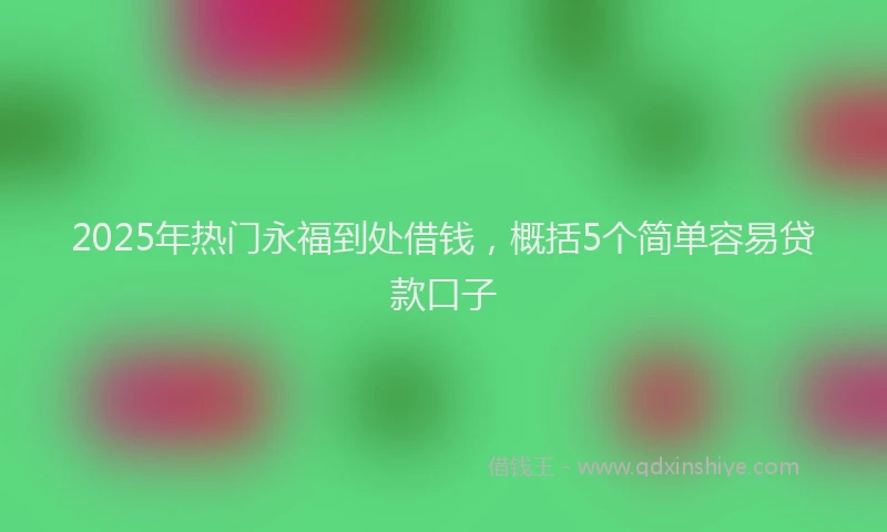 2025年热门永福到处借钱，概括5个简单容易贷款口子