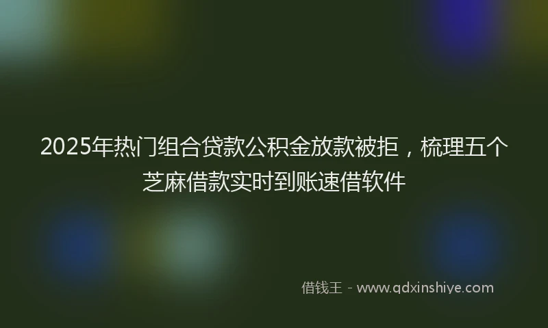 2025年热门组合贷款公积金放款被拒，梳理五个芝麻借款实时到账速借软件